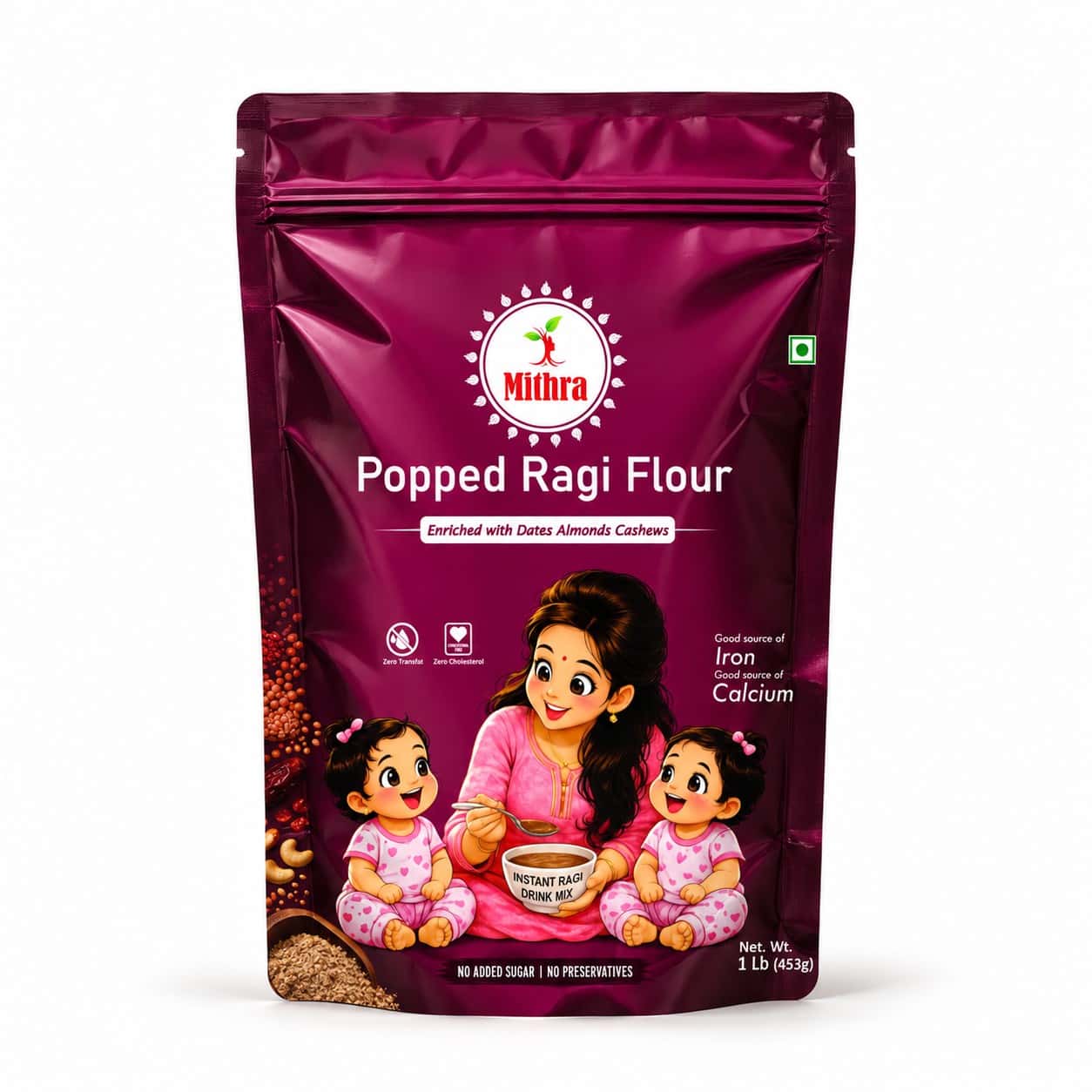 Mithra Popped Ragi Flour - 1lb