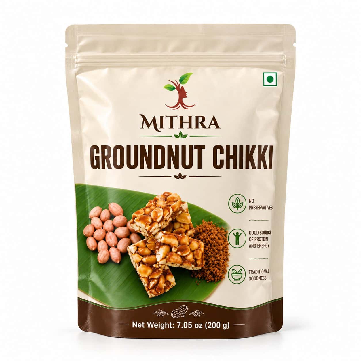 Mithra Groundnut Chikki (Peanut Candy) - 200g