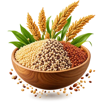 Bowl of millets with millet ears